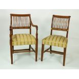 An good set of 10 Cork style "11 bar" inlaid mahogany Dining Chairs, by O'Connell of Cork,