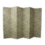 An important large six fold wooden framed William Morris tapestry Screen,