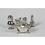 Silverware: A collection including a Sheffield Sauceboat,