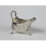 An 18th Century Irish silver Sauceboat, Dublin, with marks worn,