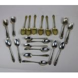 A set of 10, Irish Georgian silver bright-cut Tea Spoons,