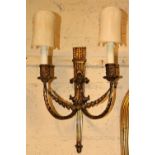 A pair of 19th Century giltwood two branch Wall Lights,