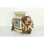 An attractive Chinese porcelain Seat, modelled as an Elephant.