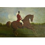 Late 19th Century English School "Hunt Master on Chestnut Horse, in a landscape,