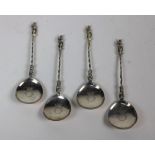 A set of 4 English Victorian Apostle Spoons, Birmingham c.