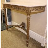 A pair of attractive French style giltwood marble top Console Tables,