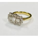 An attractive 18ct gold Cluster Ring,