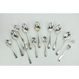 A set of 6 late Victorian London silver Dessert Spoons,