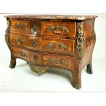 An important signed Louis XV kingwood bombe shaped Commode, by Jean Francois Lapie,