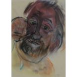 Elizabeth Cope "Portrait of Bearded Man," pastel, 12" x 8 1/4" (30cms x 21cms).