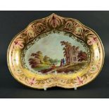 A 19th Century Derby kidney shaped Dish,