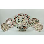 A Masons Ironstone "Bible Pattern" Dinner Service, comprising large and small tureen and covers,