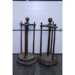 A pair of Victorian oak framed Billiard or Snooker Cue Holders,