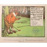 After Charles Cromby A set of 15 coloured Prints "Rules of Golf," issued by Perrier,