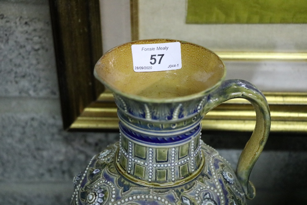 A good quality Doulton Lambeth Vase, 19th Century, with embossed floral decoration, - Image 4 of 8