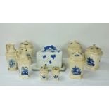 A collection of Hornbera creamware porcelain Pantry Service, containers and covers, jars, jugs etc.