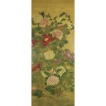 19th Century Japanese School A very attractive large hand painted silk Panel,