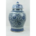 A massive late 18th Century /early 19th Century Chinese blue and white Jar and Cover,