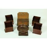 A set of 4 small matching Edwardian mahogany Stationary Racks,