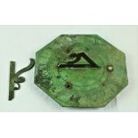 An early 19th Century Irish octagonal bronze Sundial, Signed 'Ja. Lynch, Fecit,' 20cms (8") wide.