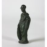 An antique heavy bronze Figure, of a female warrior, approx. 12cms (4 3/4") h.