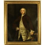 In the Manner of Stephen Slaughter, London (1697 - 1765) "Portrait of Gentleman in grey Wig,