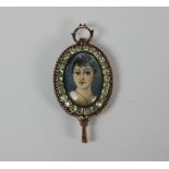 An oval shaped key pendant Fob, in gold (tested as 18ct,