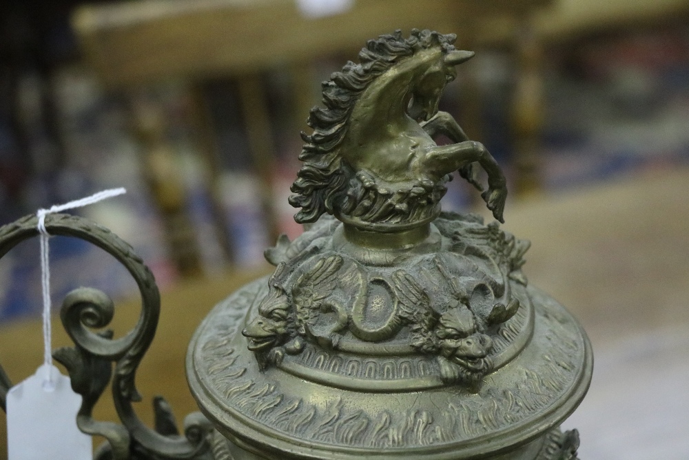 A late 19th Century porcelain and brass decorated Cornucopia, - Image 3 of 8
