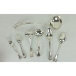 A part Canteen of silver plated Kings pattern Cutlery, comprising 13 heavy Table Spoons,