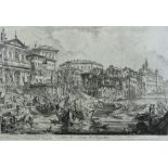 After Giovani Battista Piranesi Pair of Engravings: "Veduta di Piazza di Spagna,