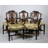 A fine quality set of 8 (6 + 2) Georgian period mahogany Hepplewhite Dining Chairs,