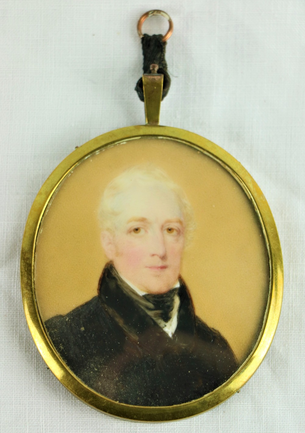 Irish School - 19th Century An oval miniature Portrait, "Frederick Ponsonby,