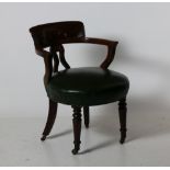 A Victorian mahogany Desk Armchair,