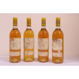 Bordeaux: "Chateau d'Yquem - Lur Salutes - Sauternes," Vintage 1990. 4 Bottles. V.