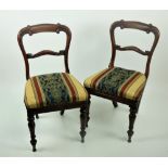 A set of 6 Victorian mahogany balloon back Dining Chairs,