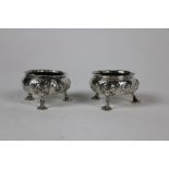 A pair of Irish Georgian silver circular Salts,