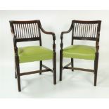 A fine pair of 19th Century mahogany "11 bar" Cork Dining Chairs,