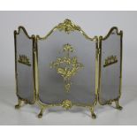 An Adams style decorative three fold brass Firescreen.