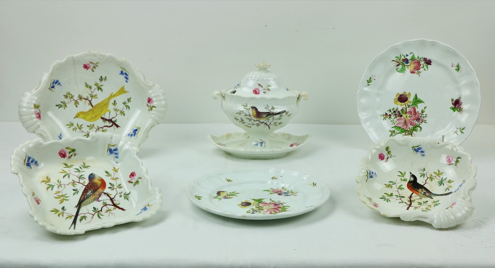 A 22 piece hand painted 19th Century English porcelain Dessert Service,