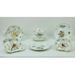 A 22 piece hand painted 19th Century English porcelain Dessert Service,