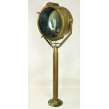 Maritime: A 19th Century brass Nautical Beacon Signal Light, 192cms (75") high.