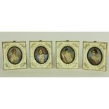 An attractive group of 4, oval Miniatures, including Napoleon and Josephine, and two other Ladies,