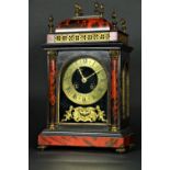 An 18th Century style ebonised and faux tortoiseshell Table Clock, with brass dial,