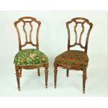 A pair of 19th Century Continental walnut Side Chairs,