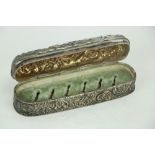 An Edwardian silver embossed decorated Ring Box, Chester c. 1905, with fitted interior.