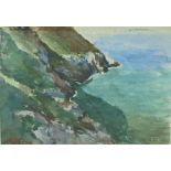 Tom Nisbet, (Irish 1909 - 2001) Watercolour: "View from White Water Howth, looking towards Lambay,