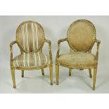 A pair of George III giltwood Open Armchairs, in the manner of John Linnell,