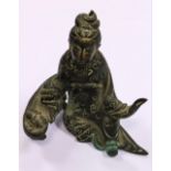 An early (possibly 18th Century) heavy bronze small Statue,