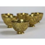A very unusual set of 6 gilt metal stemmed Bowls or Cups,