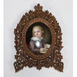 A 19th Century German oval miniature Portrait,